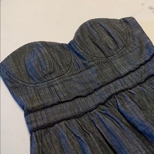 Strapless denim corset dress
